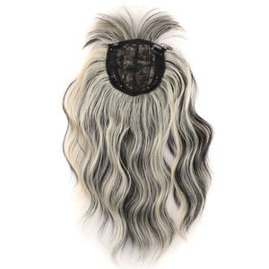14 Inch Natuurlijke Bruine Synthetische Haartoppers Lange Golvende Haarstukken Voor Vrouwen Topper Clips In Haar - Product Image 4