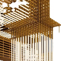 Lustres personnalisés modernes en cube de couleur sable Lampes suspendues pour la décoration de plafond de restaurant d'hôtel Excellentes ventes pour l'avant