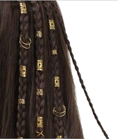 Ensemble de 40 Anneaux de Cheveux Mixtes, Perles pour Dreadlocks et Pinces à Tresses, Accessoires DIY de Luxe Creux pour Extensions de Perruque Femme