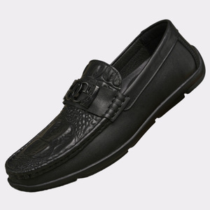 Mocasines de Piel con Estampado de Cocodrilo para Hombre, con Punta Redonda, Suela de Goma Ligera, Zapatos Casuales para Conducir - Product Image 4