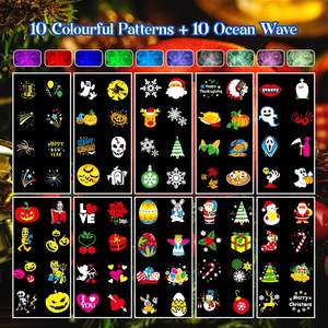 ไฟโปรเจคเตอร์กลางแจ้ง กันน้ำ 2-in-1 ไฟตกแต่งวันหยุดเอฟเฟกต์มหาสมุทร พร้อม 16 รูปแบบ 10 สี สำหรับตกแต่งวันวาเลนไทน์ - Product Image 2