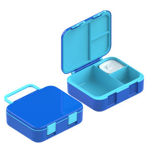 2024 Новое поступление, переносная коробка для завтрака с <span class=keywords><strong>3</strong></span> отсеками, герметичный контейнер для еды, Детская коробка для бенто с чашкой для соуса - Product Image 5
