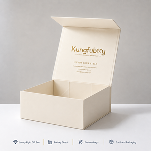 Caja de Regalo Rígida Beige Personalizada al por Mayor para Bebés Recién Nacidos, con Cinta, para Guardería, Baby Shower, Regalos, Boutique, Venta al por Menor - Product Image 1