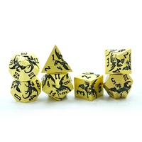 Ensemble de dés DND 7 pièces Or Mixte Noir Dragon Fly Dés en métal pour Donjons et Dragons D&D Jeux de rôle RPG Dés polyédriques