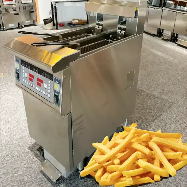 ماكينة قلي مستمر صناعية لرقائق البطاطس والبطاطس المقلية والفطائر الصفراء والبندق والبصل ورقائق الموز والبصل