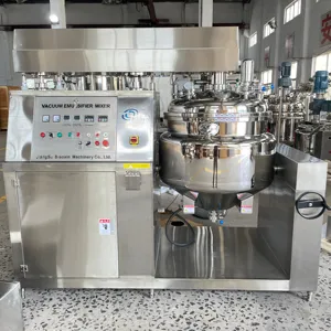 Máquina emulsionante al vacío de elevación hidráulica, máquina mezcladora de loción de crema cosmética, máquina emulsionante homogénea de ungüento