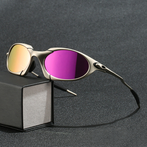 Yeni tasarım tam jant Oval şekil açık spor için bisiklet güneş gözlüğü polarize UV400 lensler Metal Unisex % UV koruma - Product Image 6