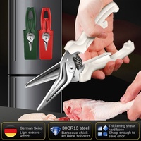 Ciseaux de cuisine multifonctionnels magnétiques en acier inoxydable avec retour automatique 20,5 cm
