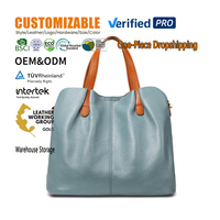 Sac fourre-tout en cuir véritable grainé de luxe discret pour femme, sac à bandoulière en cuir de vachette pleine fleur, minimaliste, pour le bureau, exportateur d'usine