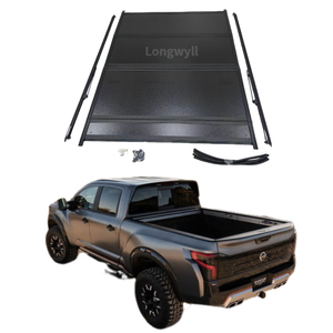 Cubiertas de <span class=keywords><strong>Camioneta</strong></span> Personalizadas para Nissan Titan, Aleación de Aluminio de Alta Calidad, Cubierta Rígida Plegable de Cuatro Pliegues con Cierre Impermeable - Product Image 1