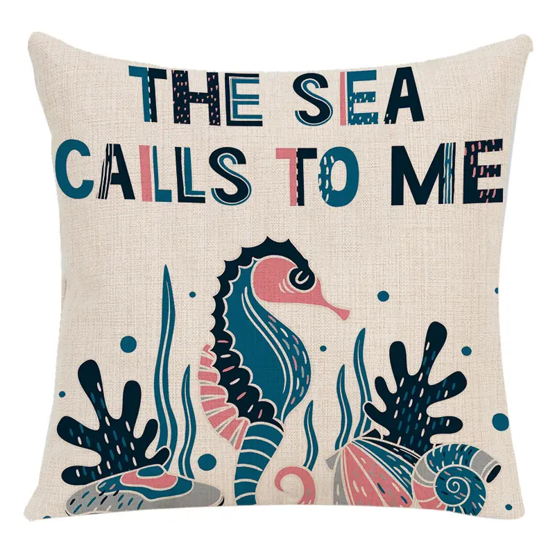 2023 OEM ODM Lovely Cartoon Sea Creatures Marine Cushion Cover