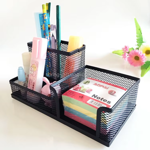 <span class=keywords><strong>Organisateur</strong></span> de <span class=keywords><strong>bureau</strong></span> en maille noire en métal durable Paniers de rangement pour porte-crayons à 3 compartiments Fournitures de <span class=keywords><strong>bureau</strong></span> Caddy Accessoires de <span class=keywords><strong>bureau</strong></span> - Product Image 4