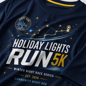 Camiseta Personalizada para Carrera Nocturna de Navidad, Ropa para Eventos Deportivos, Camiseta para Carrera de 5K - Product Image 5
