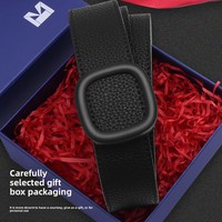 Ceinture en cuir microfibre magnétique unique pour homme/femme, décontractée, de forme ronde, boucle magnétique de 3,5 cm, personnalisable