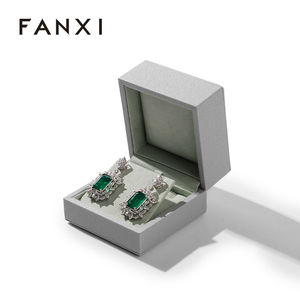 FANXI Custom Luxury Grey Ring <b>Earring</b> Bracelet Necklace <b>Gift</b> Packaging Jewelry <b>Box</b> - Product Image 2