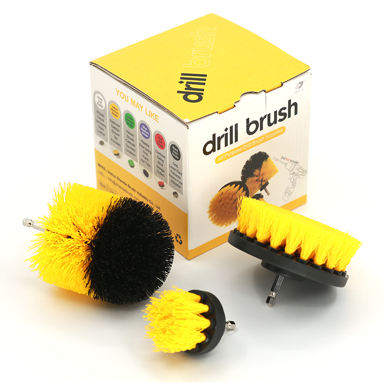 Carpet Scrubbing Drill Cleaning Brush Set 3 Piece Family Use