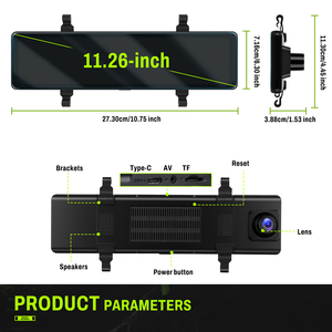 Видеорегистратор Podofo с двумя камерами, 11,26 дюйма, 4K и 1080P, автомобильный монитор DVR, ночное видение, Wi-Fi, задняя камера + датчик гравитации, ADAS, BSD и LCA - Product Image 5