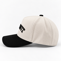 Casquette de baseball à 5 panneaux bicolore personnalisée avec broderie 3D inversée du nom de la ville, casquette à fermeture snapback réglable pour adultes