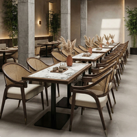 Meubles commerciaux sur mesure en bois pour hôtels et restaurants, ensemble de tables et chaises de salle à manger, chaise et table de restauration modernes, vente chaude