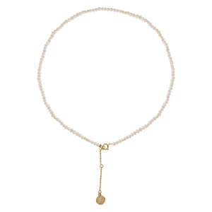 Collier en perles naturelles avec des perles de millet irrégulières simples et exquises Collier avec étiquette - Product Image 3