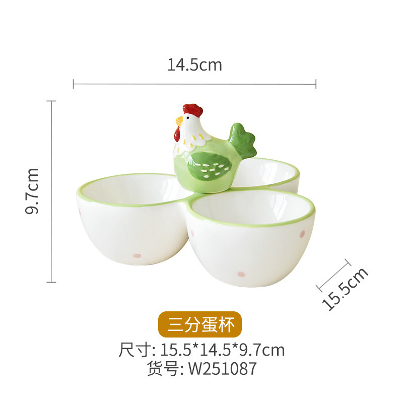 Three-point egg cup