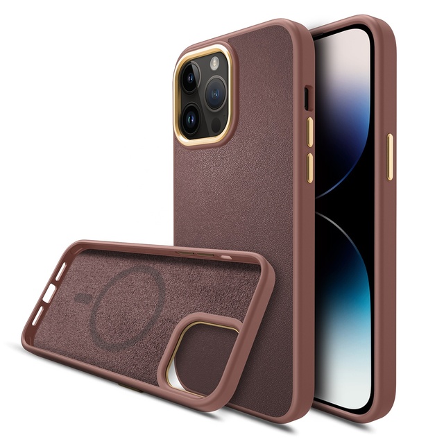 Magnetic Shockproof Genuine Leather Waterproof Anti-scratch Case for 12/13/14/15 Pro Max