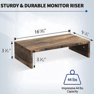 <span class=keywords><strong>Support</strong></span> de moniteur en bois pour bureau à domicile, rehausseur d'écran pour ordinateur portable - Product Image 2