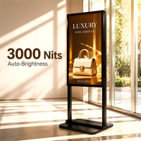 Pantalla LCD de 43 Pulgadas con Brillo Automático de 3000nit, para Ventana, con Soporte de Pie, Señalización Digital Interior para Publicidad