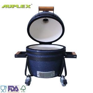 Auplex - Mini Kamado de Cerámica de 14 Pulgadas para Mesa, con Recubrimiento en Polvo, Carrito, <span class=keywords><strong>Asador</strong></span> Giratorio para Exteriores, Ahumador, Parrilla de Carbón para Cocina - Product Image 3