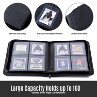 Album porte-cartes semi-rigide à 4 poches Économiseur de cartes Premium 1 classeur pouvant contenir 160 avec pochettes pour le rangement des cartes de sport.
