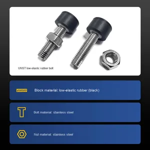 UNST TDD01 Flat Stainless Steel Coated Screw Bolt with Low Elastic <strong>Rubber</strong> <strong>Stop</strong> Buffer NBR/EPDM Sealing Strip for Sealing Purpose - Product Image 2