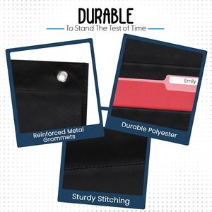 7 Pocket File Pocket Chart Black <b>Tall</b> Wall Hanging Organizer For Office Classroom <b>Storage</b> Polyester 33x15x85cm - Product Image 4