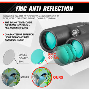 Binoculares 10x42 con revestimiento múltiple HD óptico para observación de aves y paisajes, observación natural, portátiles, antideslizantes - Product Image 3