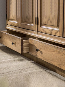 <span class=keywords><strong>Armoire</strong></span> sur mesure en bois massif de style campagnard américain, <span class=keywords><strong>4</strong></span> <span class=keywords><strong>portes</strong></span>, chêne cerisier, pour chambre à coucher - Product Image 5