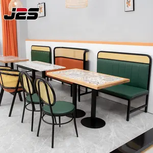Tables et chaises en marbre pour café personnalisé ensembles de meubles pour sièges de stand de restaurant chinois