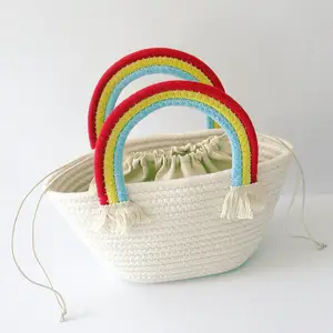 Children Storage Basket Kids Toy Bag Hot Sale Cotton Rope Household Halloween Candy Basket Sweet Style European American