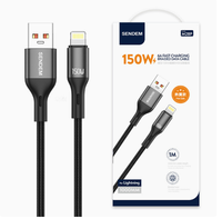 Câble de charge rapide tressé M28 150W 6A, cordon de données haute puissance à tête unique