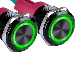 工业控制柜瞬时用黑色不锈钢铝IP65按钮开关 - Product Image 1