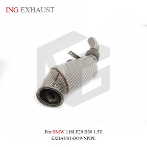 Tubo de bajada de acero inoxidable de escape de venta directa de fábrica <span class=keywords><strong>ING</strong></span> con escudo térmico para BMW 118i F20 B38 1,5 T accesorios para automóviles - Product Image 2