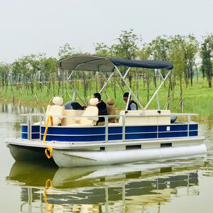 Bateau ponton de pêche électrique en aluminium de 22 pieds avec pont pour le lac à l'extérieur - Product Image 3
