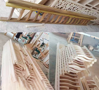 Rampe en bois massif traditionnelle chinoise pour extérieur, jardin, balcon, couloir, Meirenkao, main courante, colonne de temple, garde-corps pour escaliers