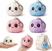 Porte-clés en peluche Kawaii en forme de boulette de 12 cm en coton, doux et moelleux, breloque pour sac à dos ou sac à main, cadeau d'anniversaire pour enfants, cadeau de fête, vente en gros