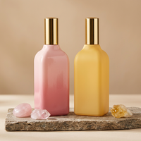 Flacons de parfum de luxe personnalisables en vrac, design mat rose haut de gamme, vides avec pompe, 100 ml