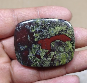 Piedra de Sangre de Dragón Natural, Gema Suelta Tallada, Cabujón de Cristal Rojo Verde, Decoración Curativa, Regalo - Product Image 1