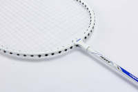 Raquette de badminton professionnelle légère de haute qualité avec cadre en acier et design tissé, options personnalisables, sensation agréable