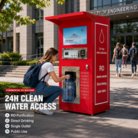 Distributeur automatique d'eau pure 24h/24, acceptant les pièces, les billets et les cartes IC