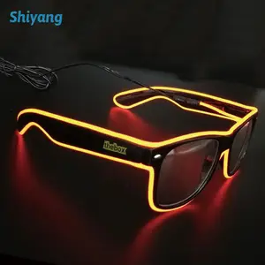 Custom made LOGO glow in dark party gifts EL LED light up glasses