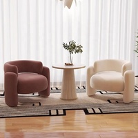 Canapé simple moderne en velours crème et table basse assortie pour hôtels et salons de beauté, idéal pour les espaces d'attente commerciaux