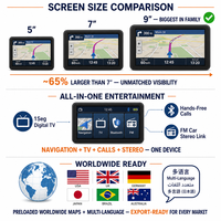 Navigateur GPS Windows CE 9 pouces, écran tactile TV numérique 1Seg, cartes mondiales, Bluetooth, émetteur FM, lecteur multimédia OEM