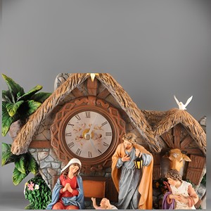 Produits en stock 24cmH Statue de la Sainte Famille Statues en résine religieuse catholique avec horloge à <span class=keywords><strong>coucou</strong></span> Modè<span class=keywords><strong>le</strong></span> de la Sainte Famille - Product Image 5